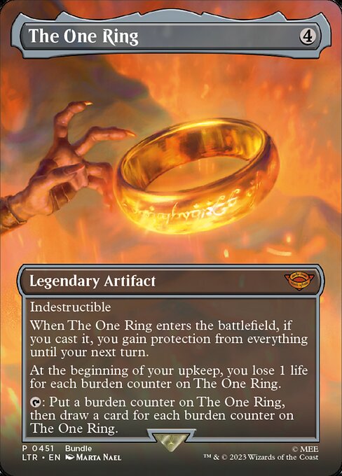 The One Ring (451) - BORDERLESS - FULL ART - Foil Lightly Played / ltr