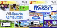 Wii Sports & Wii Sports Resort - Wii - Used w/ Box & Manual