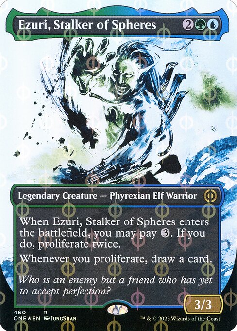 Ezuri, Stalker of Spheres (460) - BORDERLESS - Foil Lightly Played / one