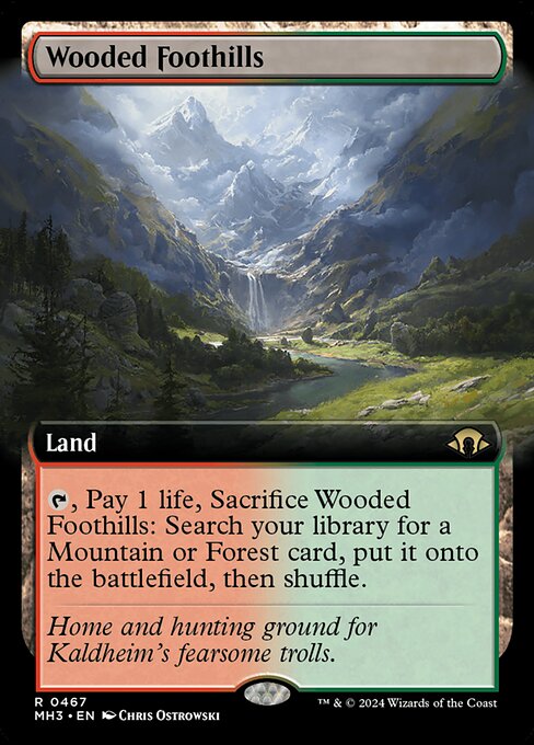 Wooded Foothills (467) - EXTENDED ART - Lightly Played / mh3