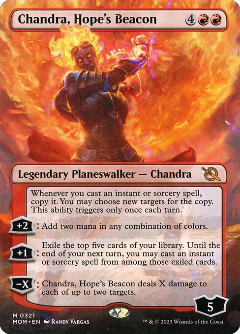 Chandra, Hope's Beacon (321) - BORDERLESS - Foil Lightly Played / mom