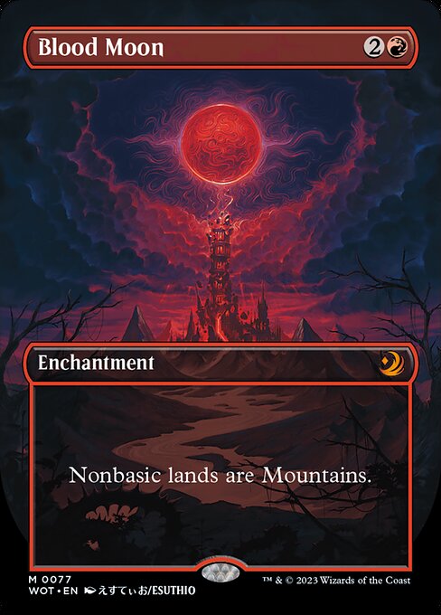 Blood Moon (77) - BORDERLESS - FULL ART - Lightly Played / woe