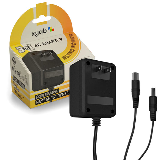 XYAB 3 In 1 Power Adapter (NES, SNES, Genesis) - Sealed Brand New