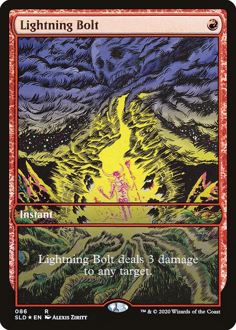 Lightning Bolt (86) - FULL ART - Foil Lightly Played / sld