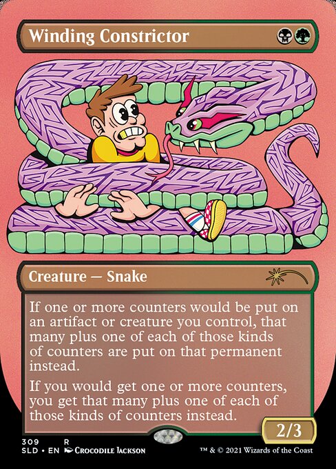 Winding Constrictor (309) - BORDERLESS - FULL ART - Lightly Played / sld