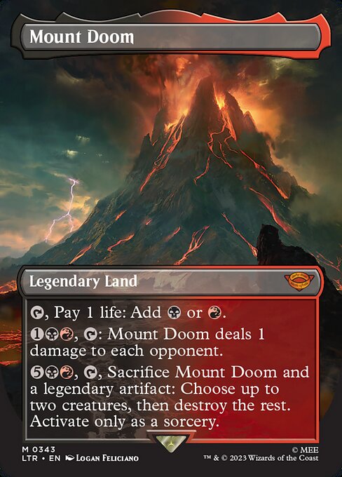 Mount Doom (343) - BORDERLESS - FULL ART - Lightly Played / ltr